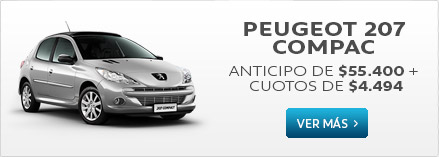 PEUGEOT 207 COMPACT - ANTICIPO DE $55.000 + CUOTAS DE $4.494